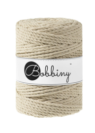 bobbiny macramé triple twist beige 3 mm