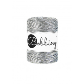 bobbiny macramé metallic  3mm silver