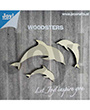 houten figuren: 3 dolfijnen