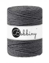 bobbiny macramé triple twist charcoal 5 mm