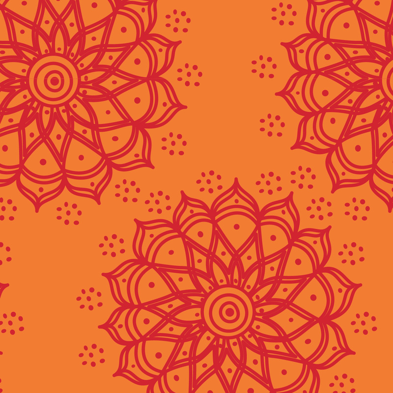 Camelot Fabrics Orange Mandala
