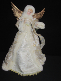 Engel van porselein - 40x10x30cm - Ivory/Gold  KV7155