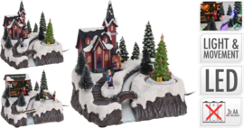 Kersttafereel - Fiber Optic riviertje - Draaischijf - 3ass - B/O  KH0735