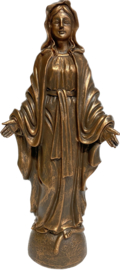Maria beeld staand - H=39cm - Bronskleurig  KG0900