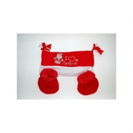 Baby's kerstmuts en handschoenen KM0300