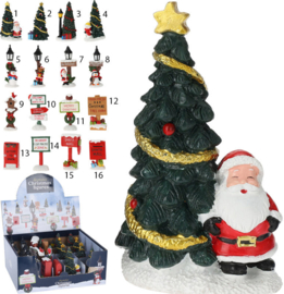 Set van 16 stuks - Kerstdorp Figuurtjes - H=8,5cm - 16ass  KH3790