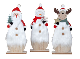 Set van 3 stuks - Staande houten kerstdecoratie - H=40cm  KD6000