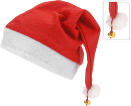 Kerstmuts rood met belletje vilt  KM5000