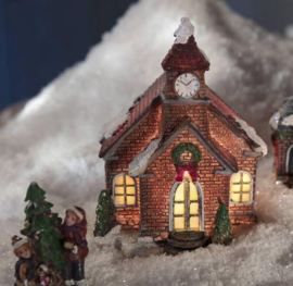 Kerstdorp - met verlichting - 9 delig - incl. 4 kerstfiguren  KH0330