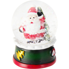Set van 4 stuks - Waterballen van glas - 4 assortie kerstfiguren H=7cm  KF0400