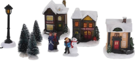 Kerstdorp met verlichting 10 dlg. B.O.  KH0300