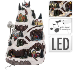 Skiberg met led verlichting , 3 bewegende delen en muziek  KH6900