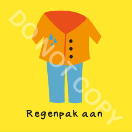 Regenpak aan (O)