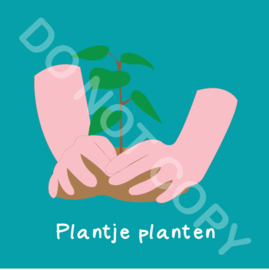 Plantje planten buiten (act.)
