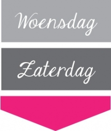 Dagen v/d week - sierletter