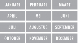Set Dgn v/d week + Mnden v/h jaar - letters NR3