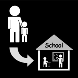 11.054 Papa brengt je naar school