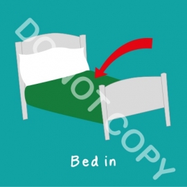 Bed in (act.)