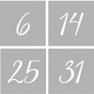 Cijfers 1 t/m 31 - Dagen v/d maand NR2