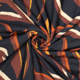 Viscose streep bruintinten