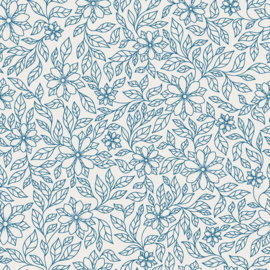 Double gauze stepped blauw ecru