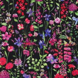Viscose satin  bloem kleurtjes