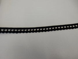 Kloskant zwart katoen 10 mm