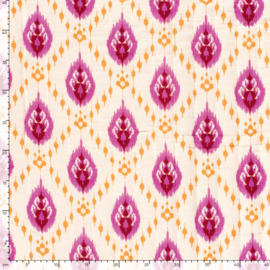 Double gauze stepped fuchsia okergeel
