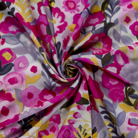 Viscose bloem roze geel