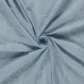 Katoen broderie blauw