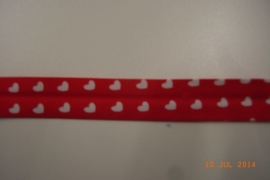 Biais rood witte hartjes 20 mm
