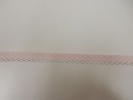 Biais kantje roze bolletje 12 mm