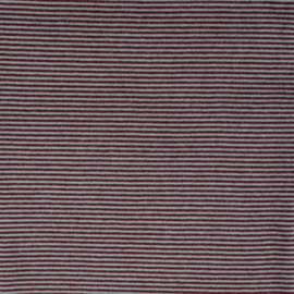 Tricot brushed superzacht grijs bordeaux gestreept