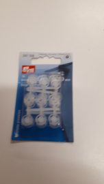 Aannaaibare drukknopen transparant plastic 9 mm