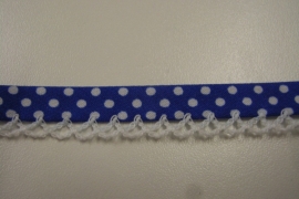Biais blauw witte bolletjes kantje 12 mm