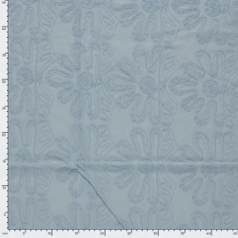 Katoen broderie blauw