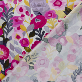 Viscose bloem roze geel