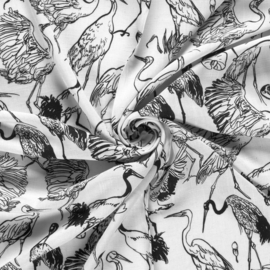 Linnen viscose vogels