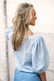 Katoen broderie blauw