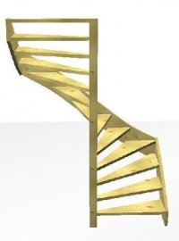 Vuren spiltrap (linksdraaiend)