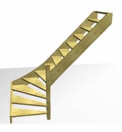 Vuren trap met onderkwart (rechts)