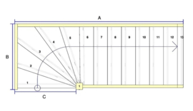 Vuren trap met onderkwart (rechts)