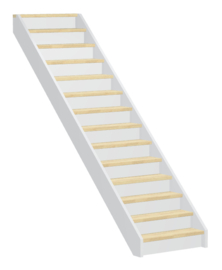 Vuren steektrap met rubberwood treden