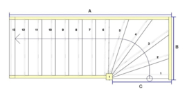 Vuren trap met onderkwart (links)