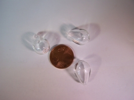 Druppelvormig glazen kraaltje klein (13x22mm)