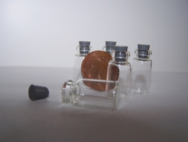 GFP-02 Glazen flesje met plastic stop (2,1x1,1cm)