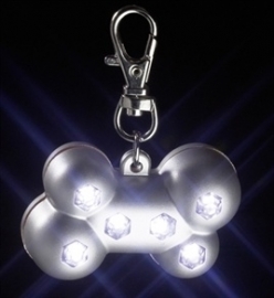 KARLIE blinki bone zilver met 6 led lampjes 5X3X2 CM