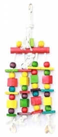 HAPPY pet speelgoed block n beads papegaai 16X45 CM