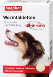 BEAPHAR wormtablet hond  2.5 -40 kg