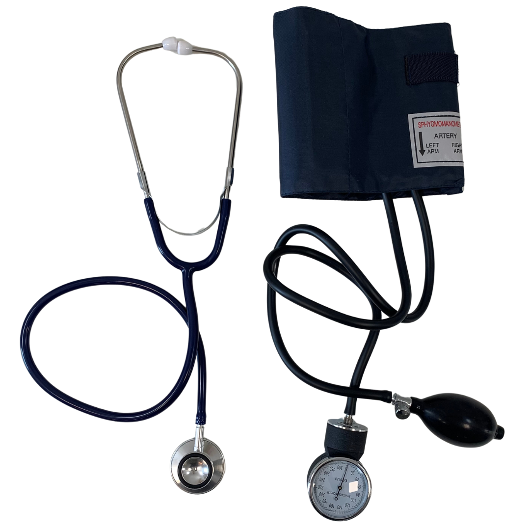Set bloeddrukmeter & stethoscoop Donkerblauw